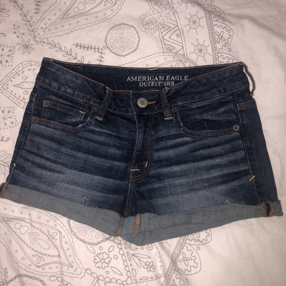 American Eagle “super stretch” jean shorts